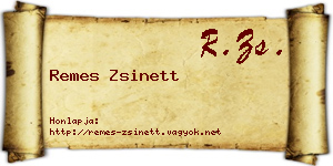 Remes Zsinett névjegykártya